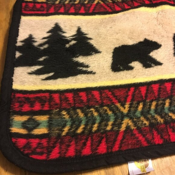 earth ragz bear Pillow Cover Rustic Cabin Lodge Forest Native American Pattern - Picture 2 of 16